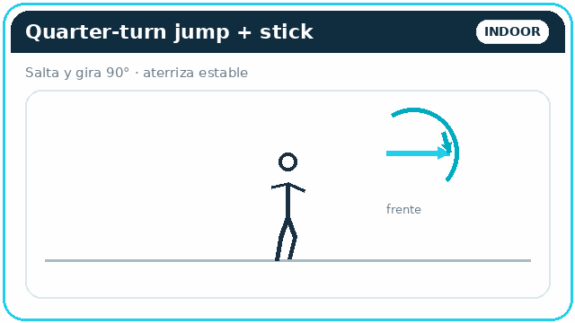 Quarter-turn jump + stick