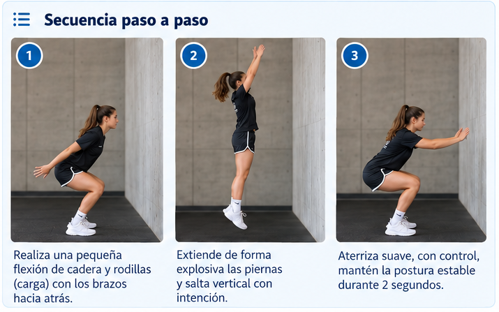Secuencia visual de Salto vertical + stick