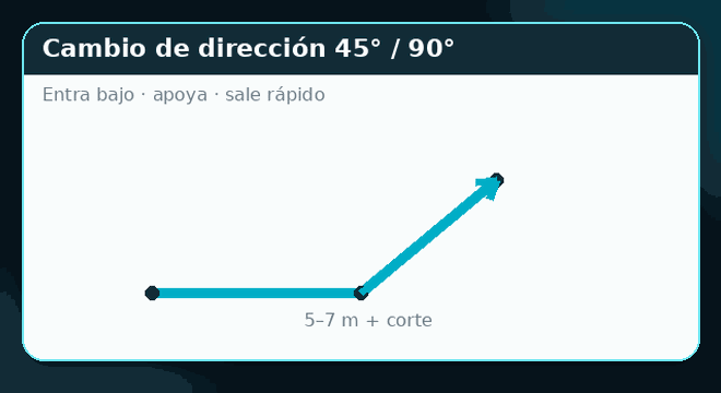 Demostración rápida de Cambio de dirección 45°–90°